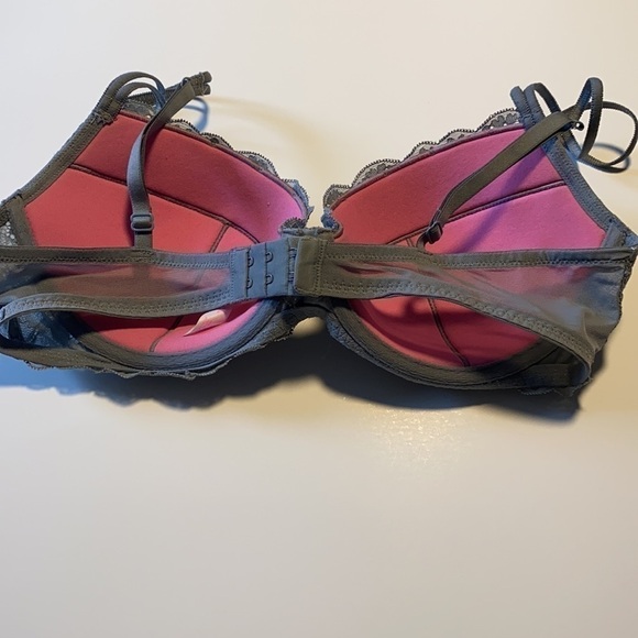 Grey Lace Date Demi Bra 36D Clip for racerback lined no push up - Picture 3 of 10
